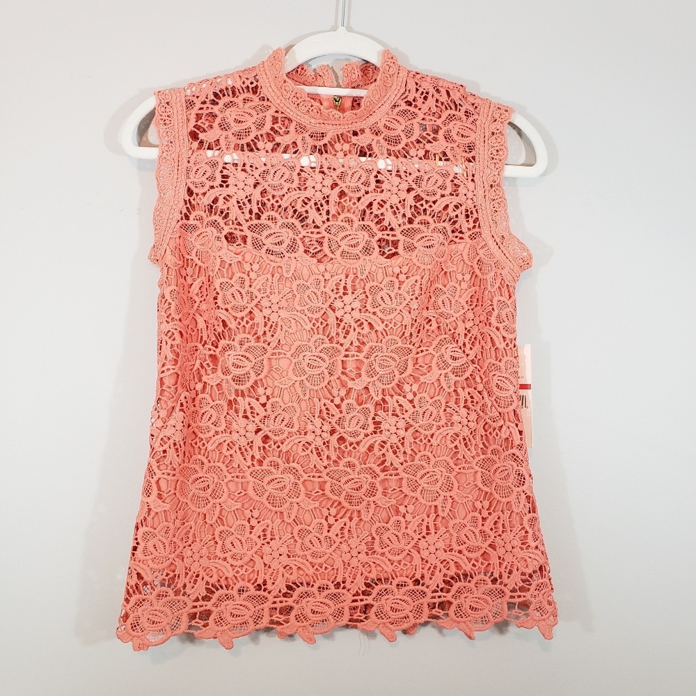 Anthro| Nanette Lepore Sleeveless Lace top - Picture 3 of 7